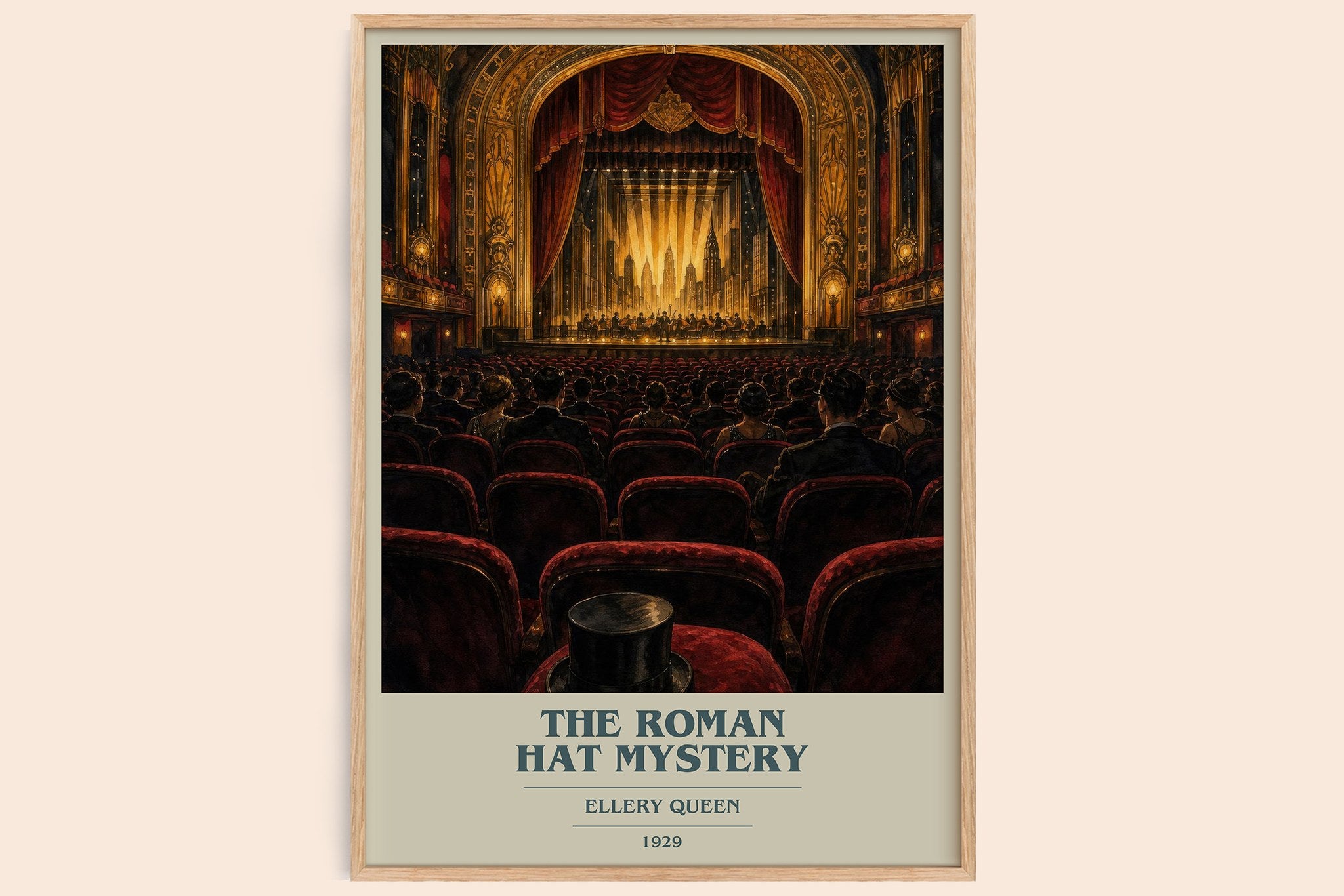 The Roman Hat Mystery Book Cover Poster by Ellery Queen