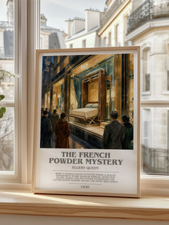 The French Powder Mystery bookish poster colour and style options – Ellery Queen book art