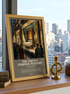 The French Powder Mystery bookish print framed by window – literary home decor