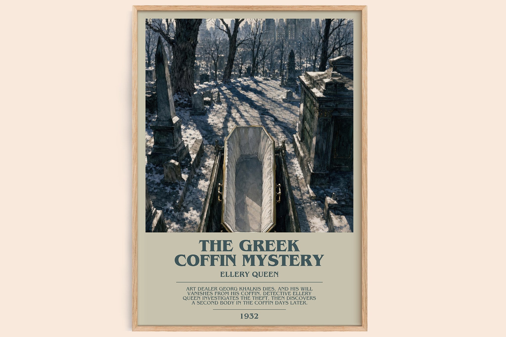The Greek Coffin Mystery Bookish Wall Art by Ellery Queen