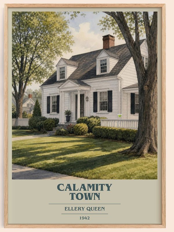 Calamity Town book cover book poster by Ellery Queen – framed literary art print
