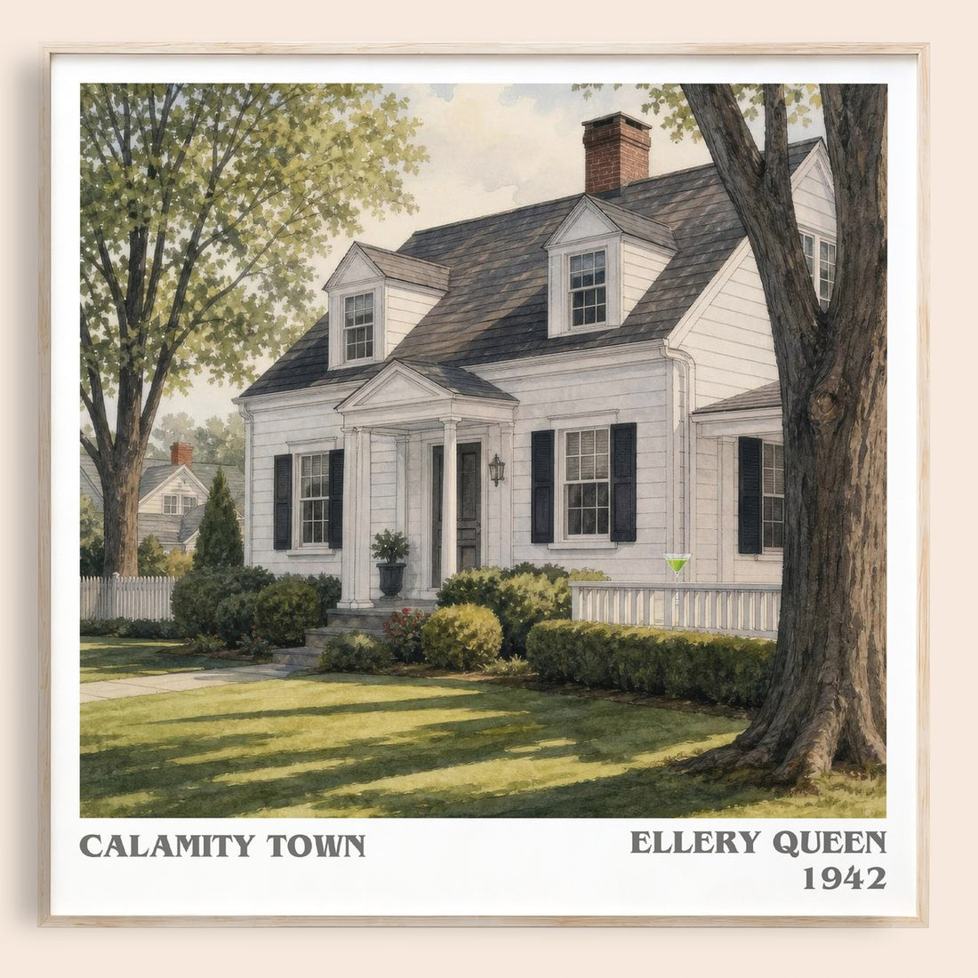 Calamity Town literary book poster by Ellery Queen – framed literary art print