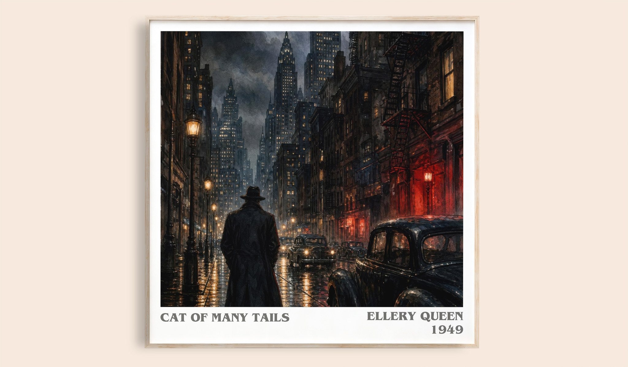 Cat of Many Tails Literary Art Print by Ellery Queen