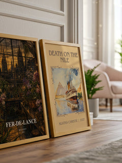 Fer-de-Lance watercolour print framed by window – literary home decor