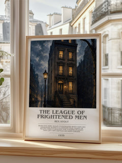 The League of Frightened Men bookish poster colour and style options – Rex Stout book art