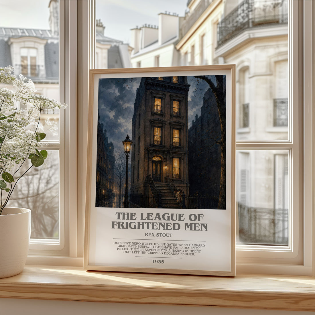 The League of Frightened Men bookish poster colour and style options – Rex Stout book art