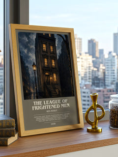 The League of Frightened Men bookish print framed by window – literary home decor
