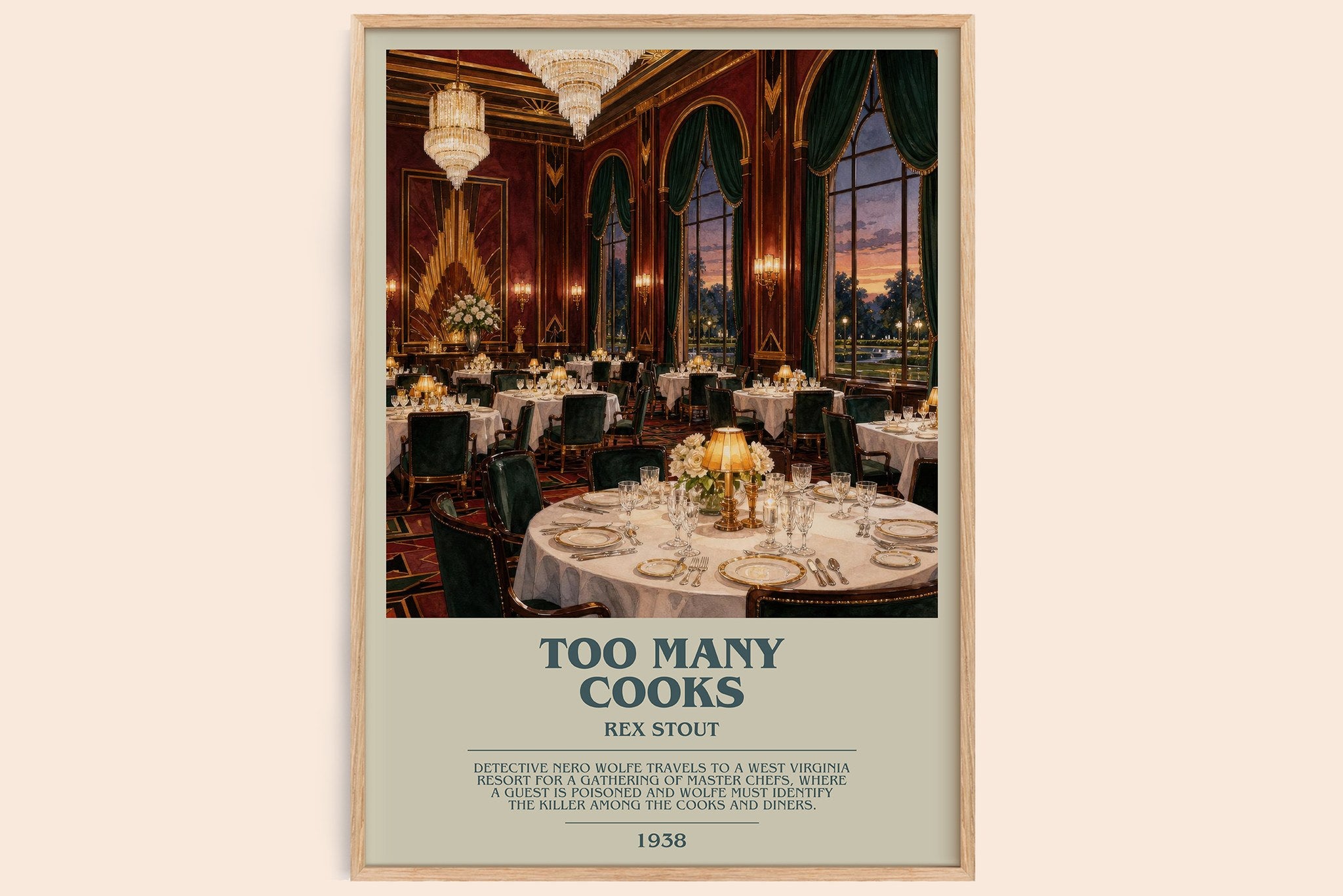 Too Many Cooks Bookish Wall Art by Rex Stout