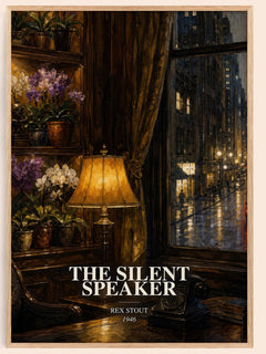 The Silent Speaker watercolour book poster by Rex Stout – framed literary art print
