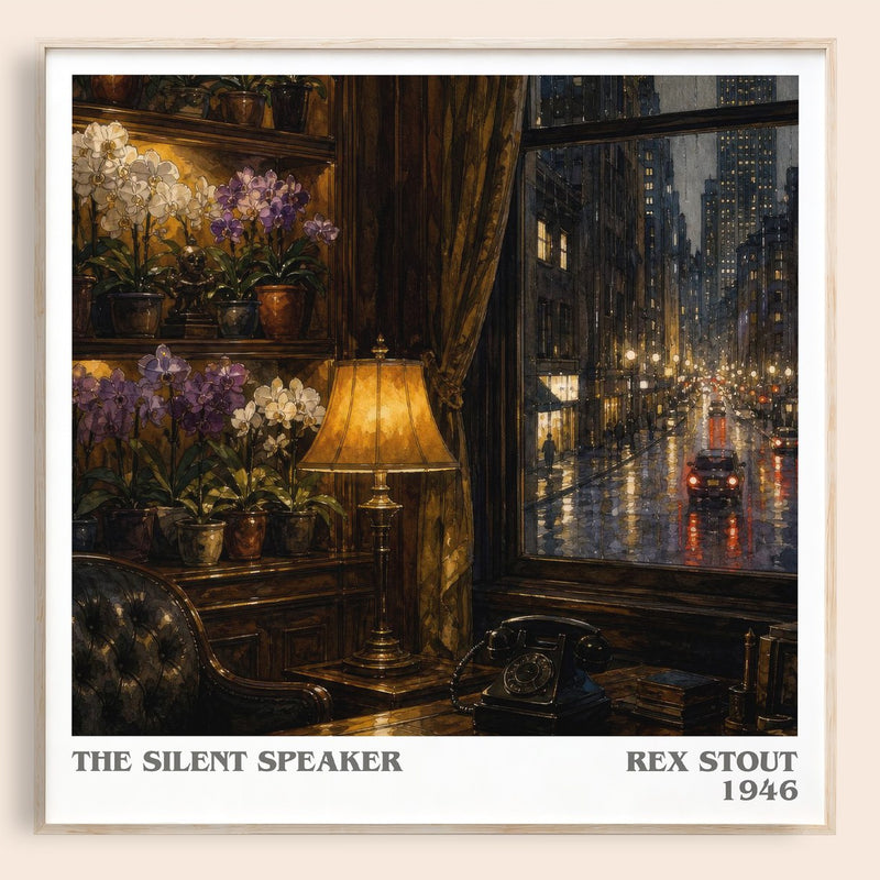 The Silent Speaker literary book poster by Rex Stout – framed literary art print