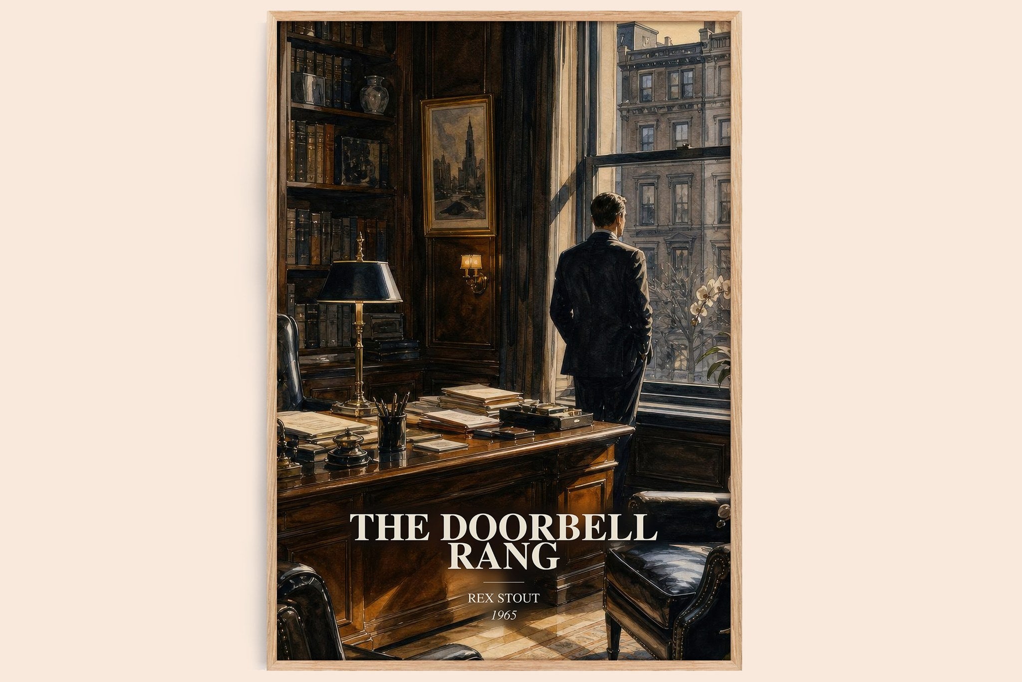 The Doorbell Rang Book Watercolour Illustration by Rex Stout