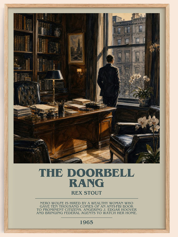 The Doorbell Rang bookish book poster by Rex Stout – framed literary art print