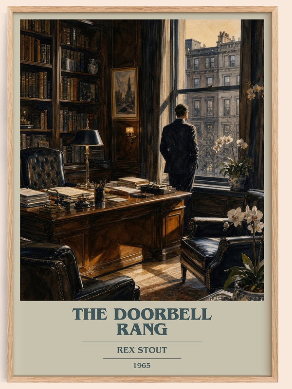 The Doorbell Rang book cover book poster by Rex Stout – framed literary art print