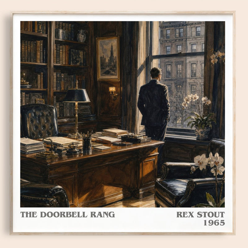 The Doorbell Rang literary book poster by Rex Stout – framed literary art print