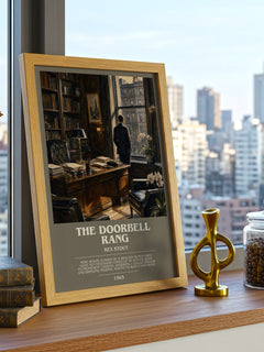 The Doorbell Rang bookish print framed by window – literary home decor