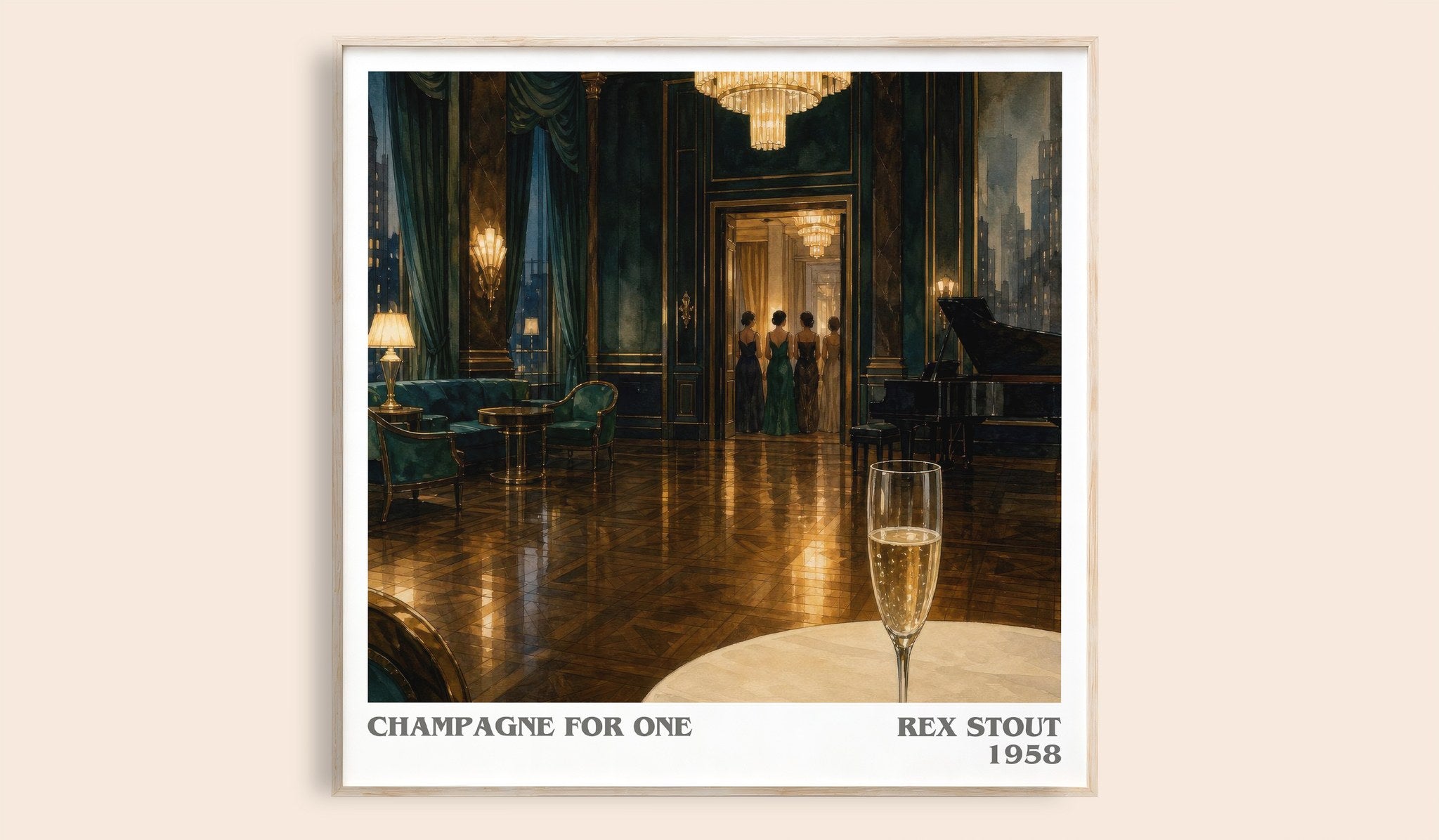 Champagne for One Literary Art Print by Rex Stout