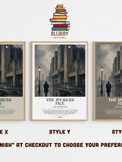 The Ipcress File bookish print in frame leaning in hallway – thriller wall art