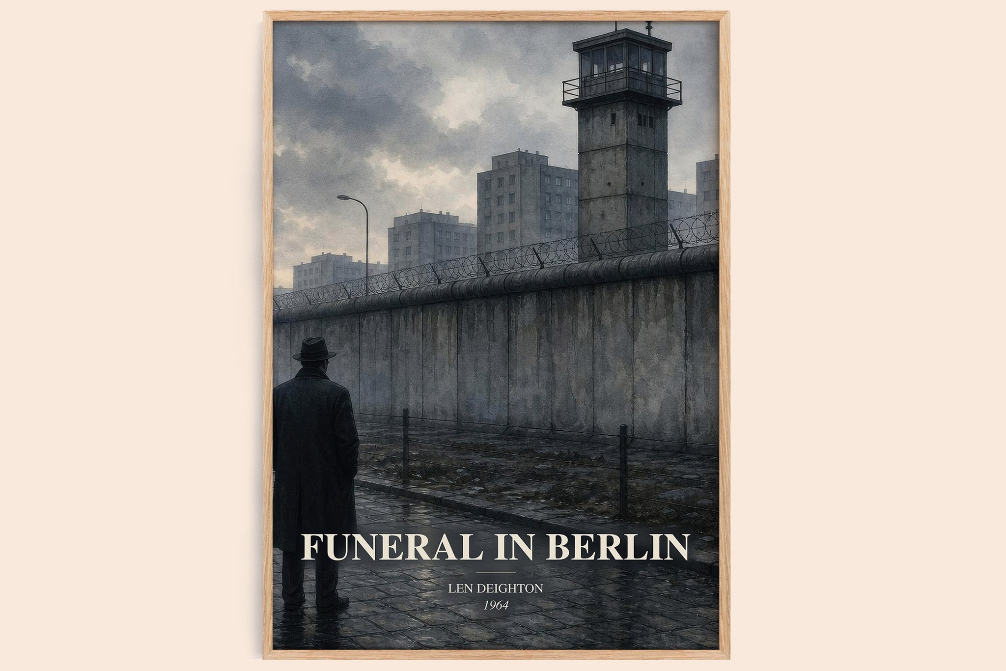 Funeral in Berlin Book Watercolour Illustration by Len Deighton