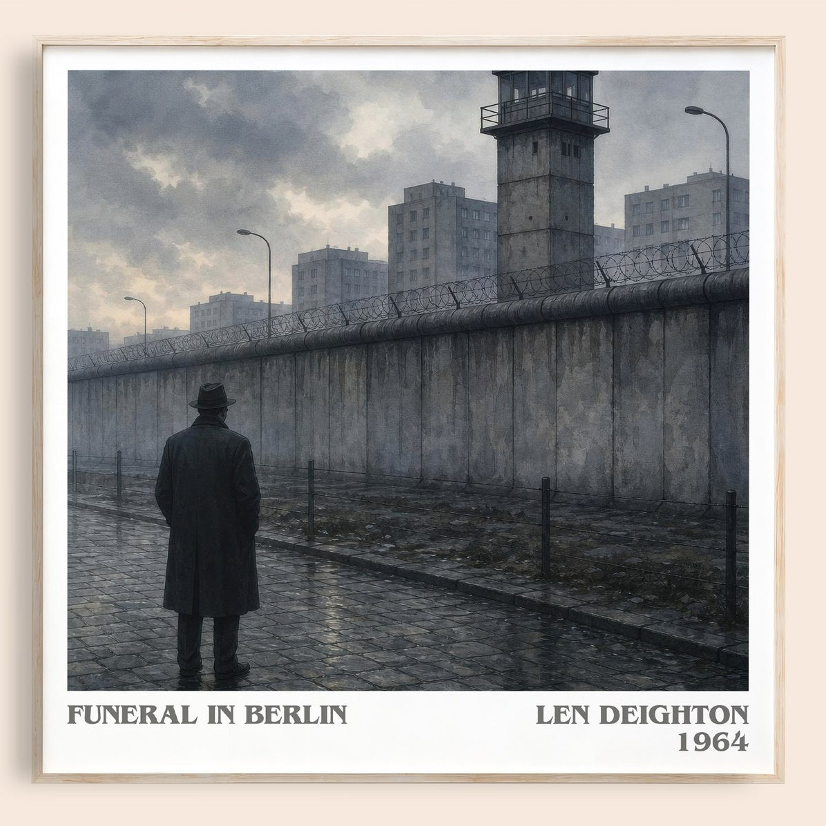Funeral in Berlin literary book poster by Len Deighton – framed literary art print