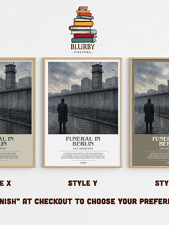 Funeral in Berlin bookish print in frame leaning in hallway – thriller wall art