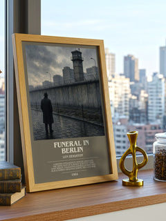 Funeral in Berlin bookish print framed by window – literary home decor