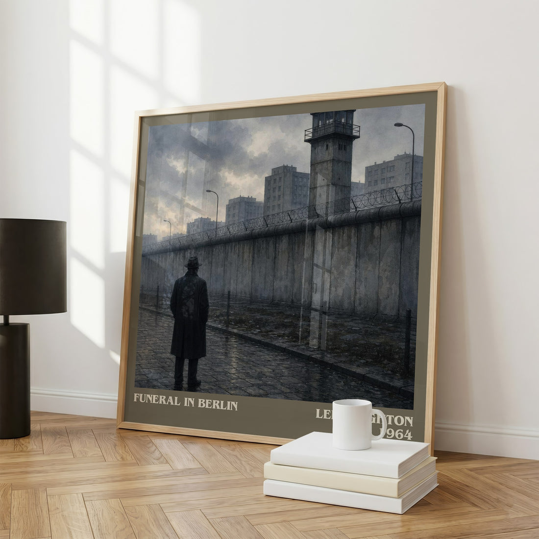 Funeral in Berlin literary print framed by window – literary home decor