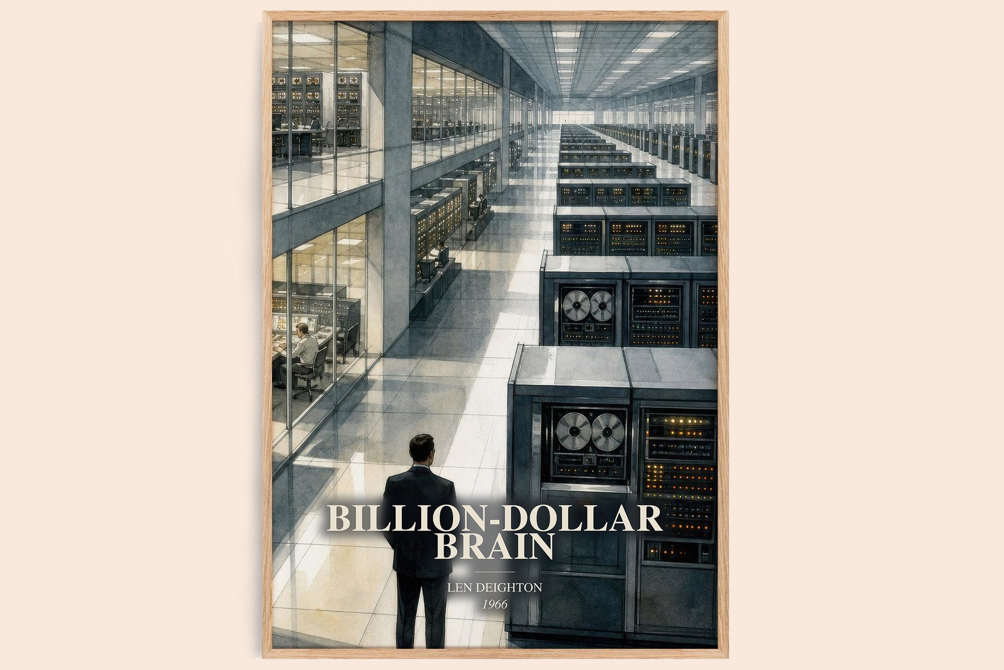 Billion-Dollar Brain Book Watercolour Illustration by Len Deighton