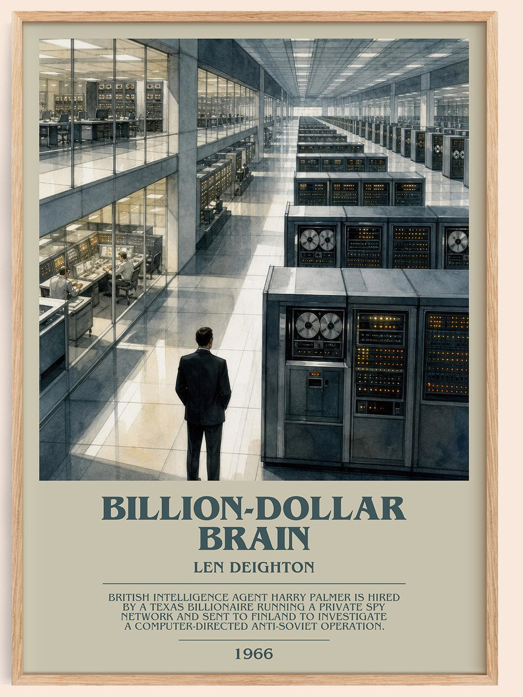 Billion-Dollar Brain bookish book poster by Len Deighton – framed literary art print