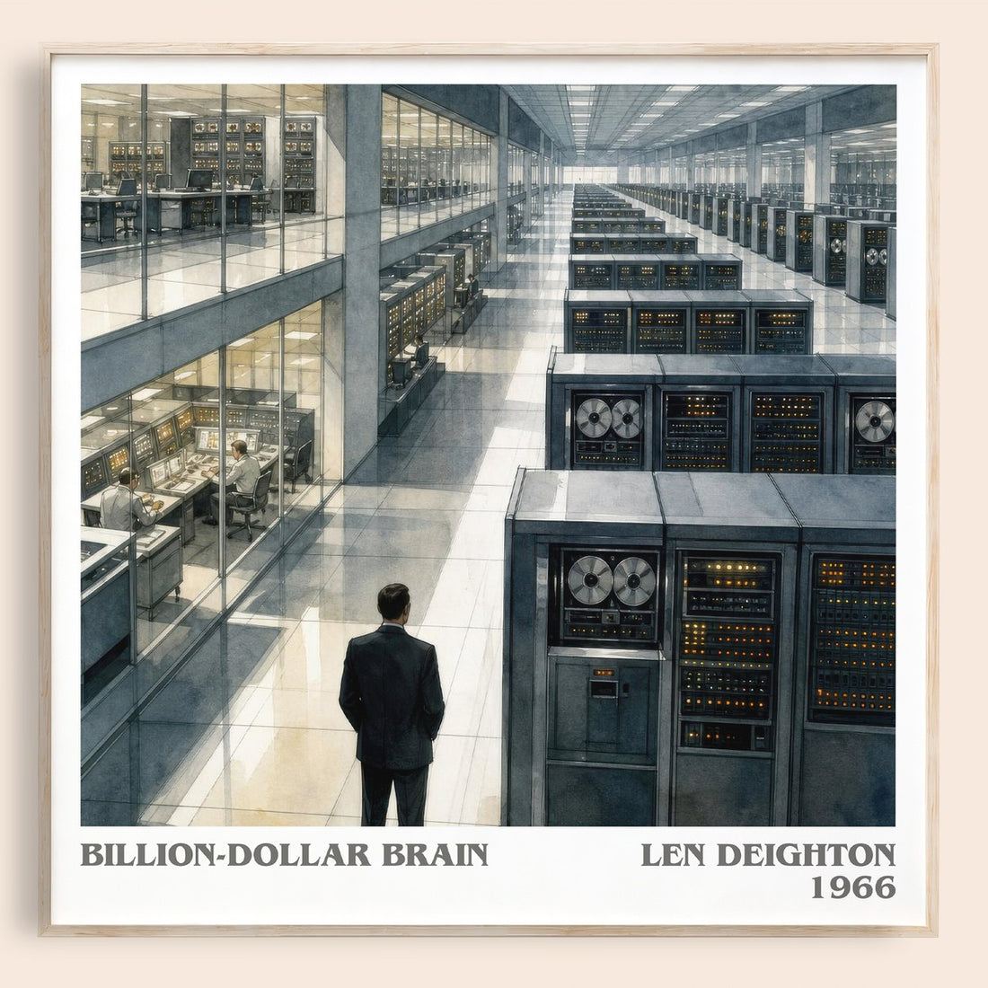 Billion-Dollar Brain literary book poster by Len Deighton – framed literary art print