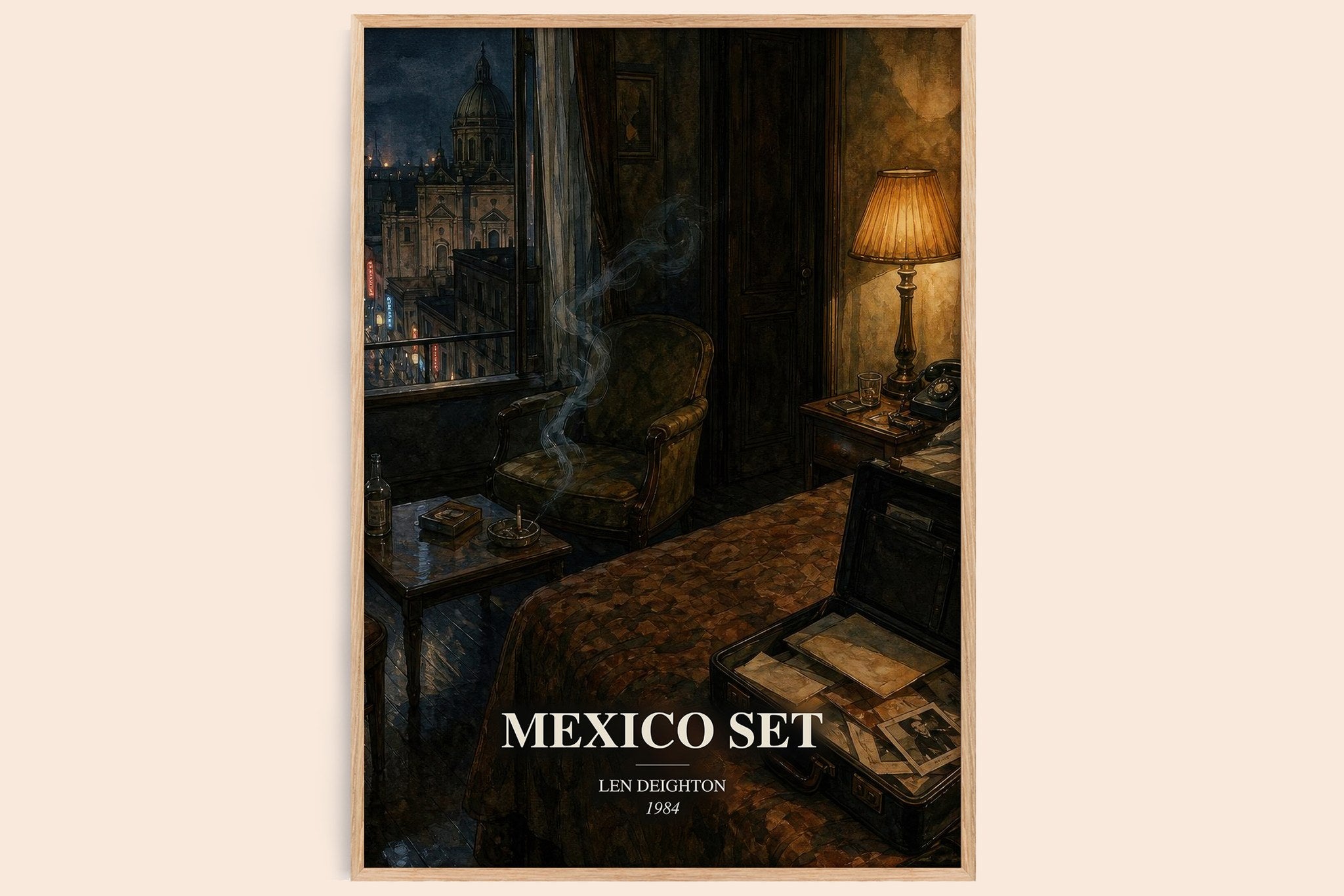 Mexico Set Book Watercolour Illustration by Len Deighton