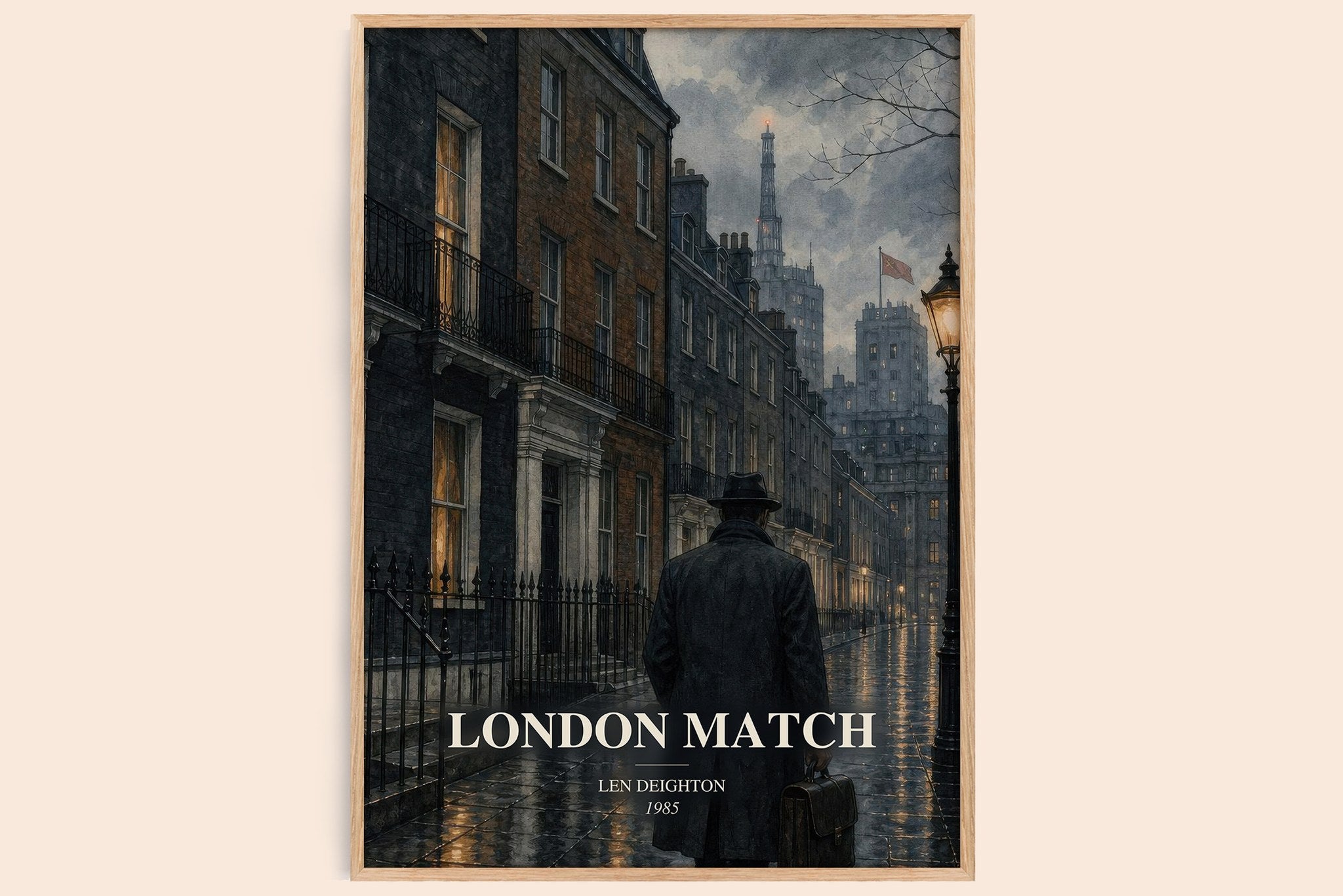 London Match Book Watercolour Illustration by Len Deighton