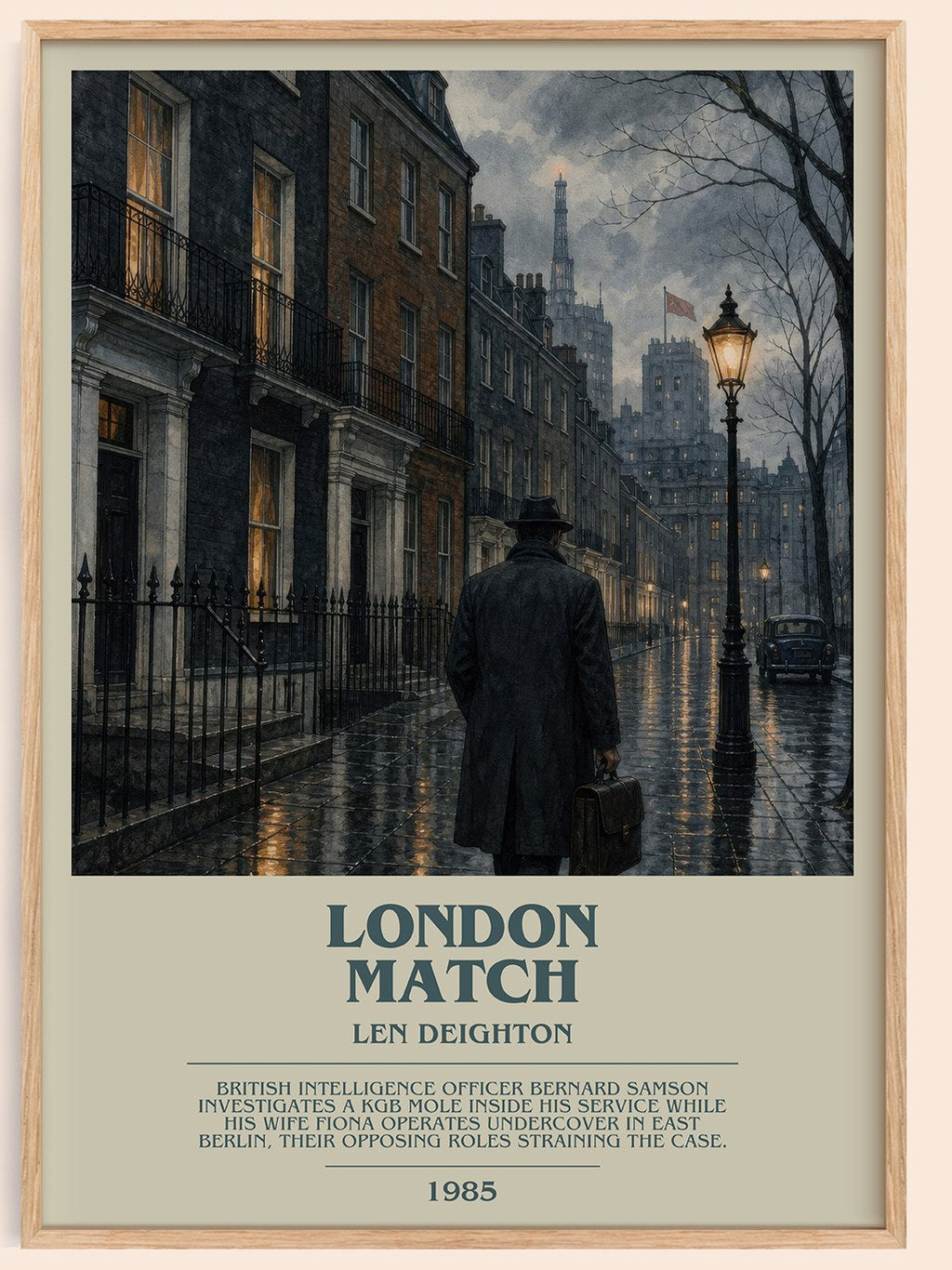 London Match bookish book poster by Len Deighton – framed literary art print