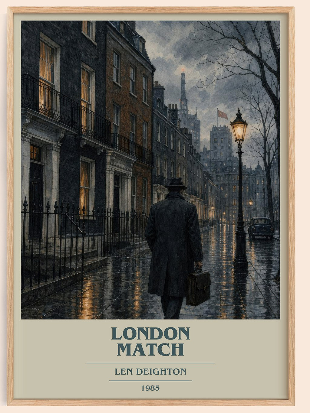 London Match book cover book poster by Len Deighton – framed literary art print