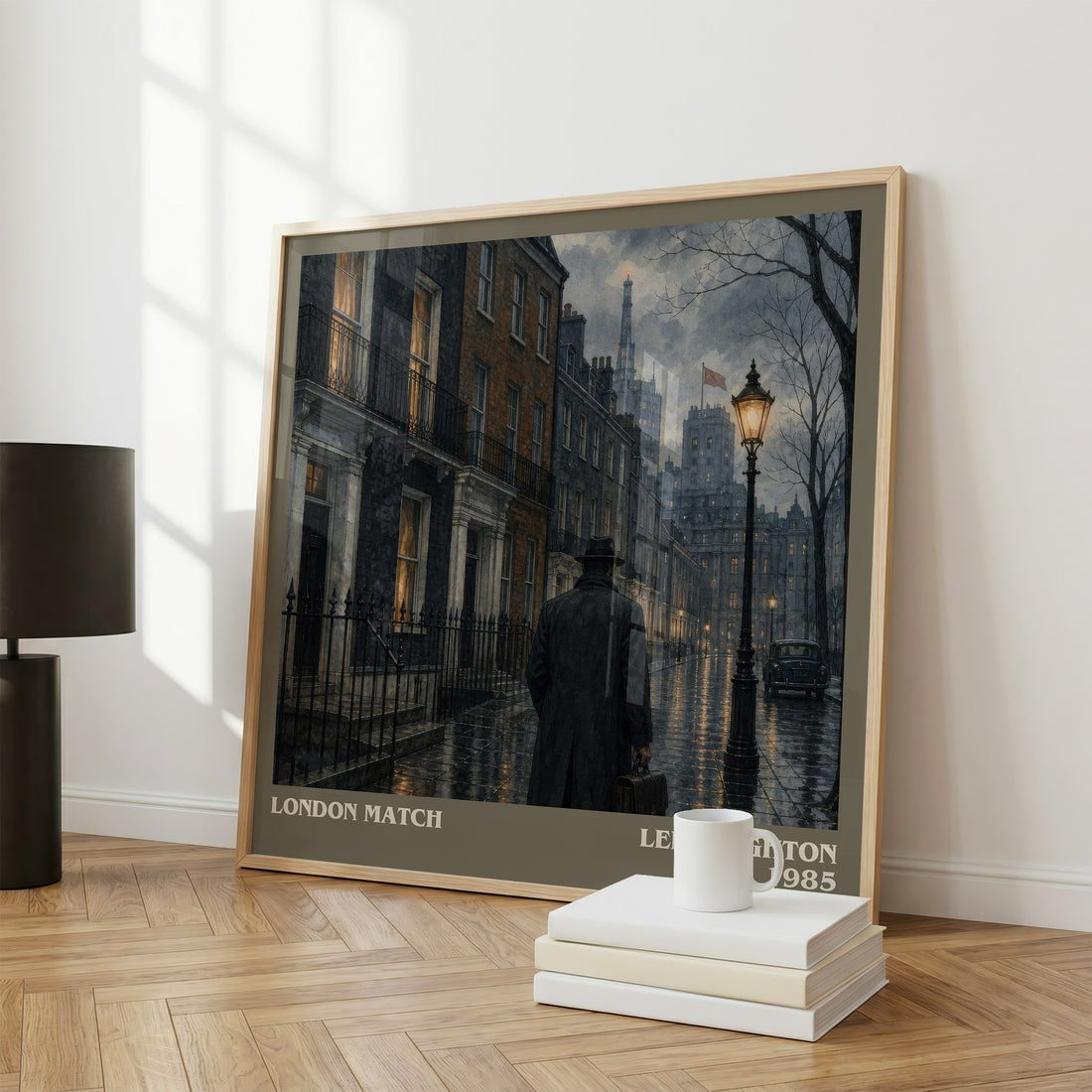London Match literary print framed by window – literary home decor