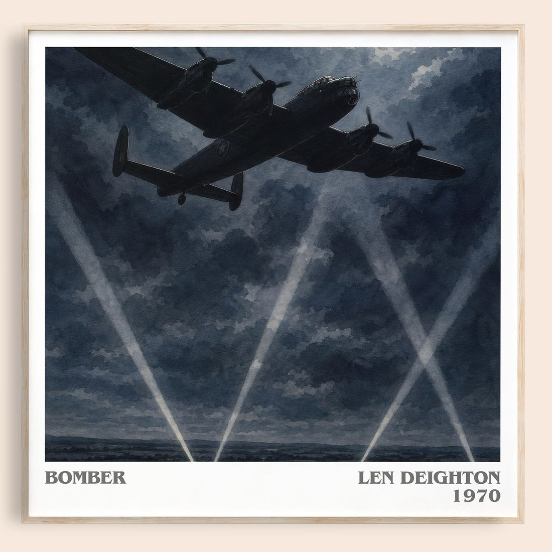 Bomber literary book poster by Len Deighton – framed literary art print
