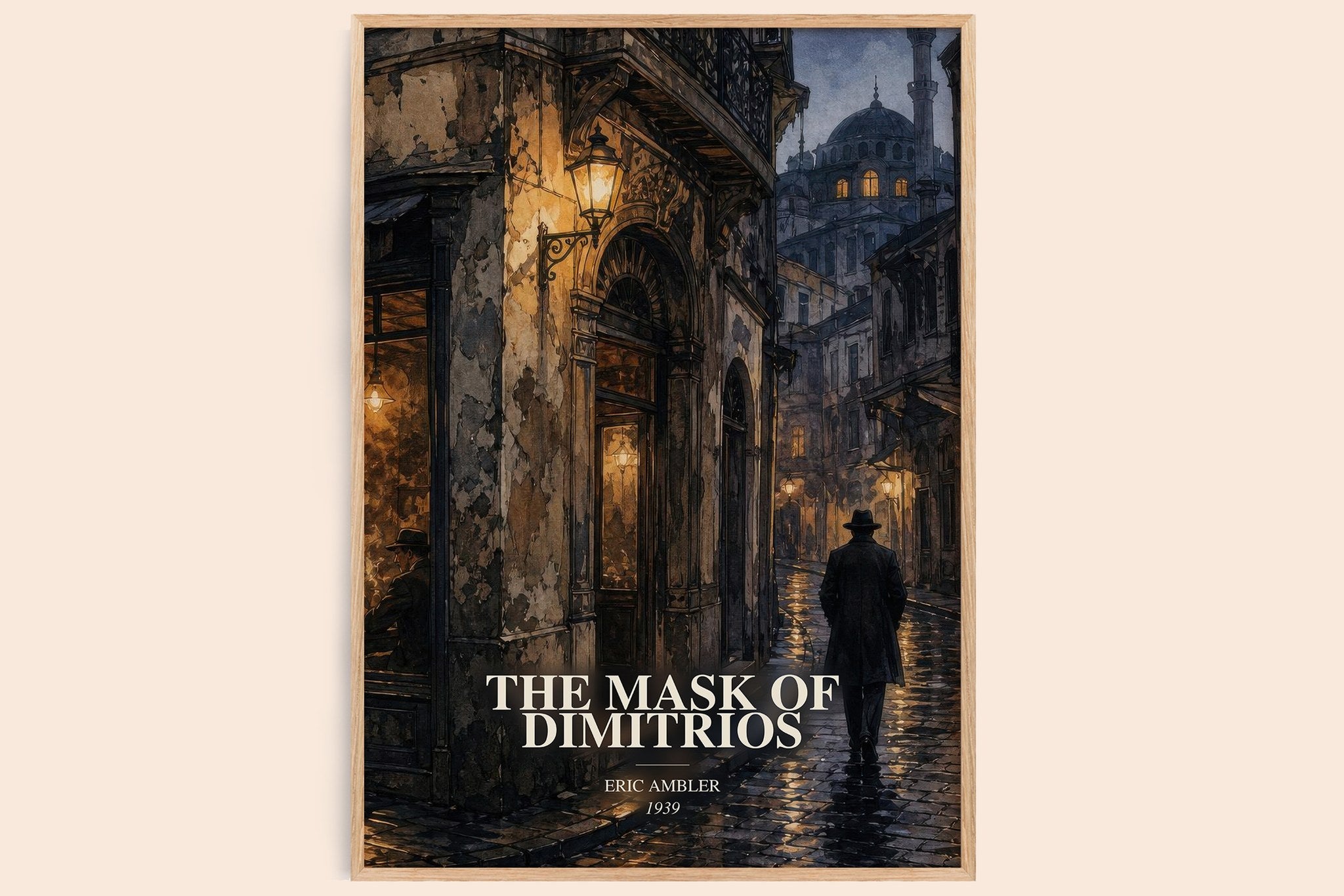 The Mask of Dimitrios Book Watercolour Illustration by Eric Ambler
