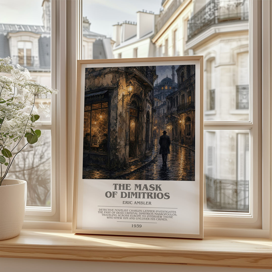 The Mask of Dimitrios bookish poster colour and style options – Eric Ambler book art