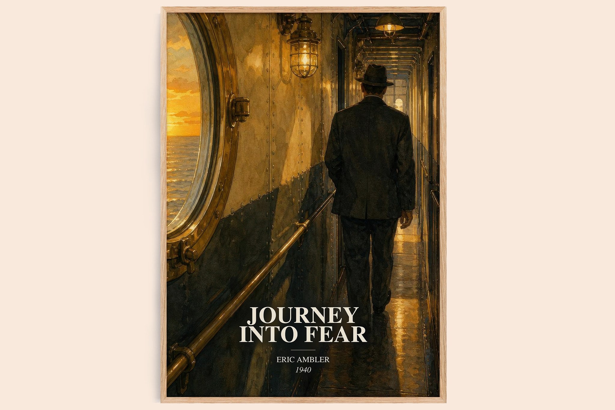 Journey into Fear Book Watercolour Illustration by Eric Ambler