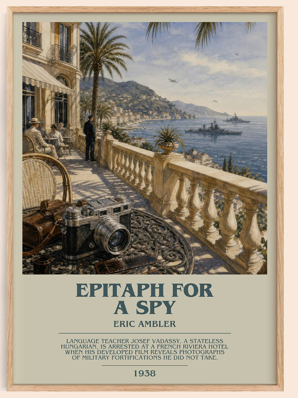 Epitaph for a Spy bookish book poster by Eric Ambler – framed literary art print