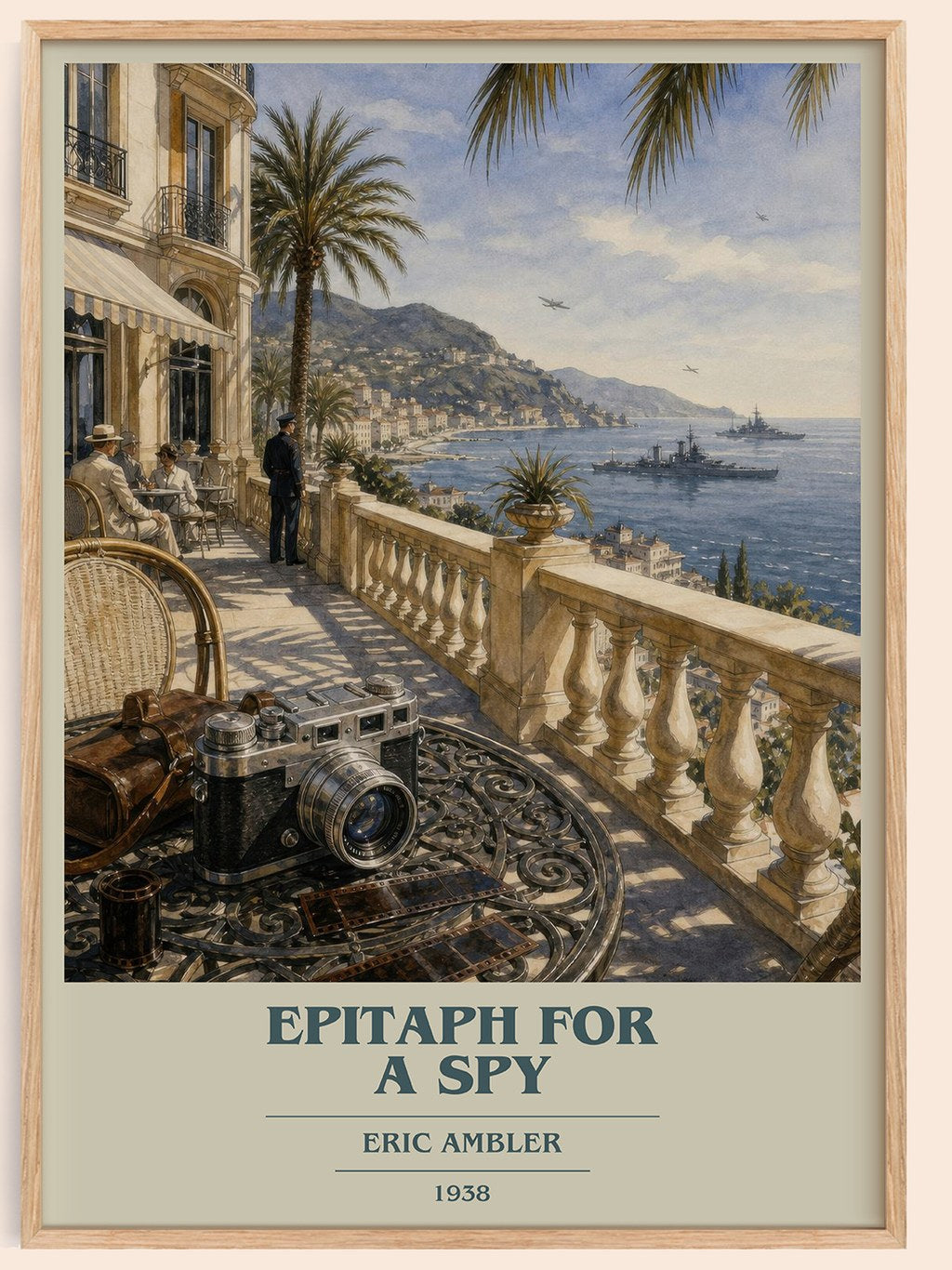 Epitaph for a Spy book cover book poster by Eric Ambler – framed literary art print