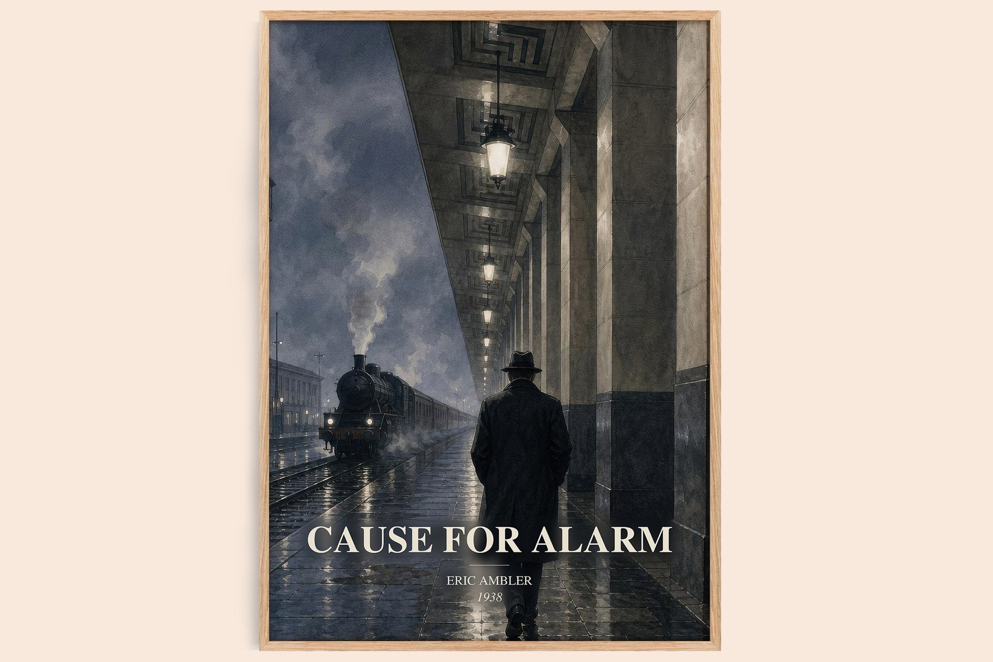 Cause for Alarm Book Watercolour Illustration by Eric Ambler