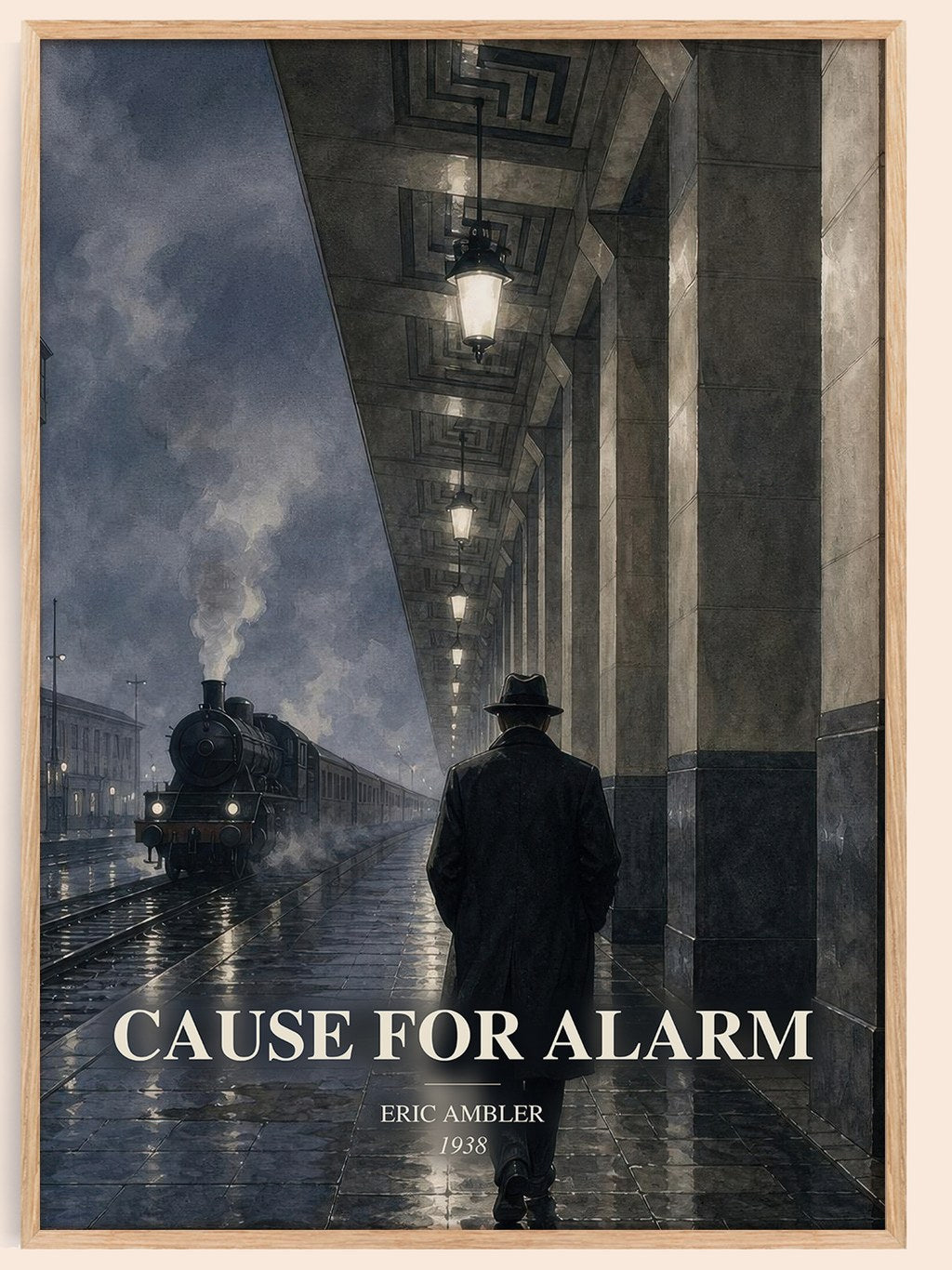 Cause for Alarm watercolour book poster by Eric Ambler – framed literary art print