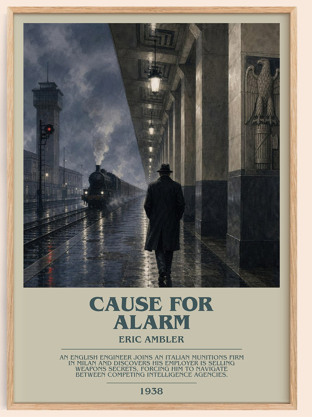Cause for Alarm bookish book poster by Eric Ambler – framed literary art print