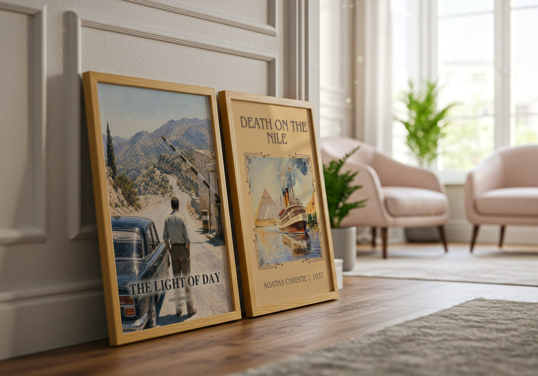 The Light of Day watercolour print framed by window – literary home decor