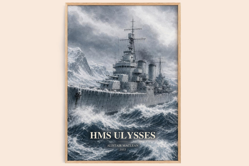 HMS Ulysses Book Watercolour Illustration by Alistair MacLean (Edge style)