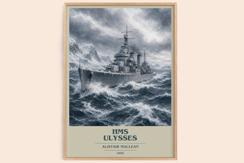 HMS Ulysses Book Cover Poster by Alistair MacLean (Modern Minimalist style)