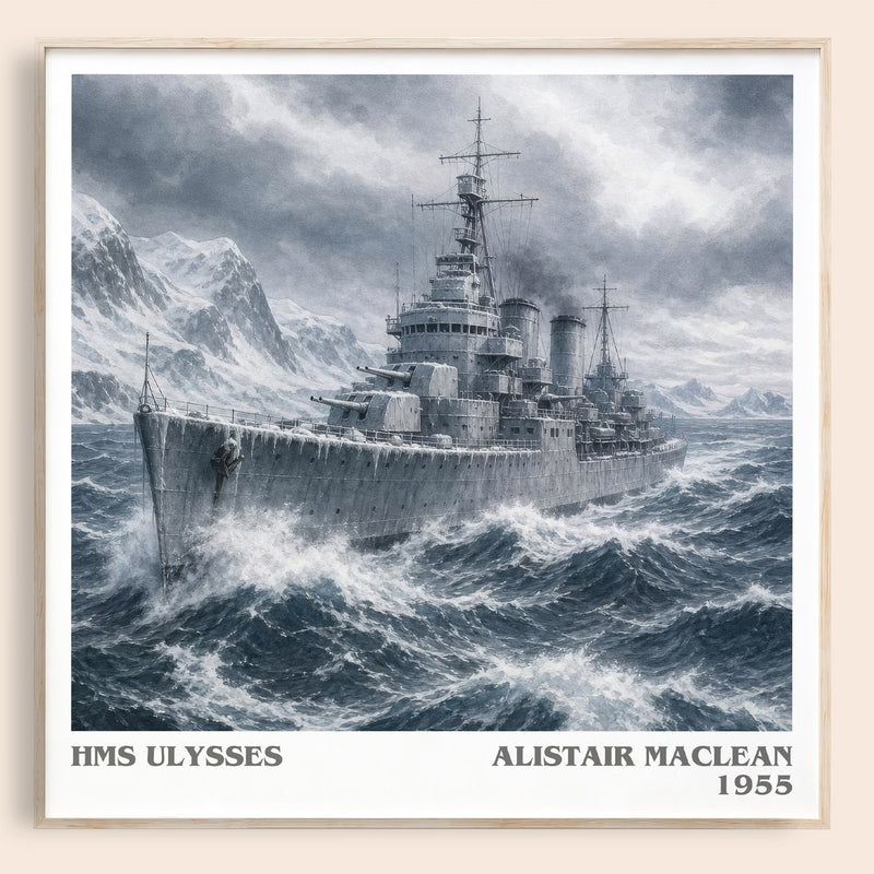 HMS Ulysses literary book poster by Alistair MacLean – framed literary art print