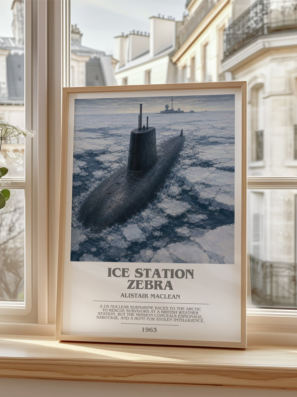 Ice Station Zebra bookish poster colour and style options – Alistair MacLean book art