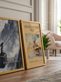 Where Eagles Dare watercolour print framed by window – literary home decor