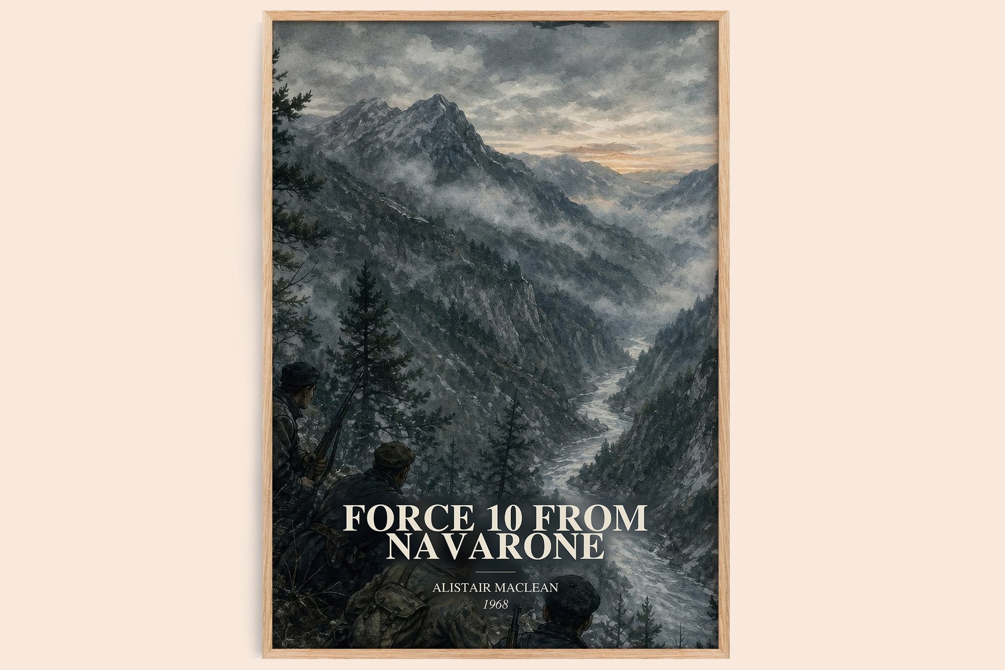 Force 10 from Navarone Book Watercolour Illustration by A. MacLean